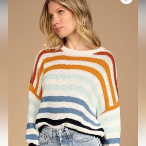 Lulus cropped rainbow sweater